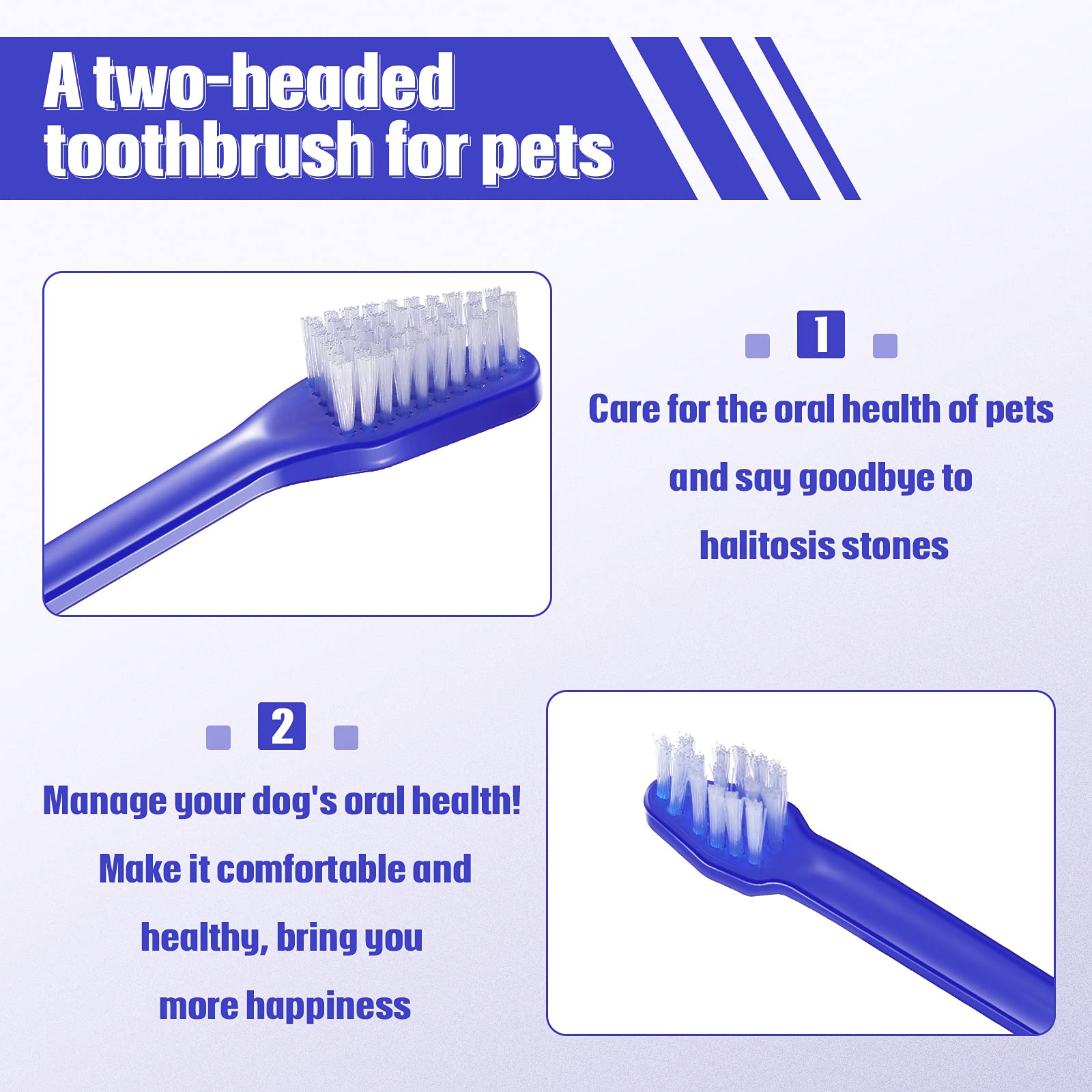 Patelai soft-bristle toothbrush for gentle pet teeth cleaning