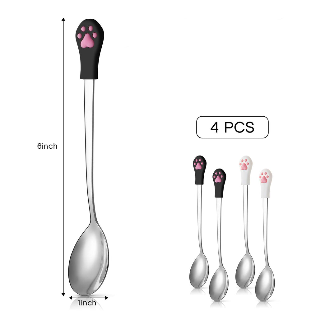 Patelai stainless steel pet can spoon with silicone handle ensures comfortable grip
