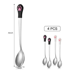 Patelai stainless steel pet can spoon with silicone handle ensures comfortable grip