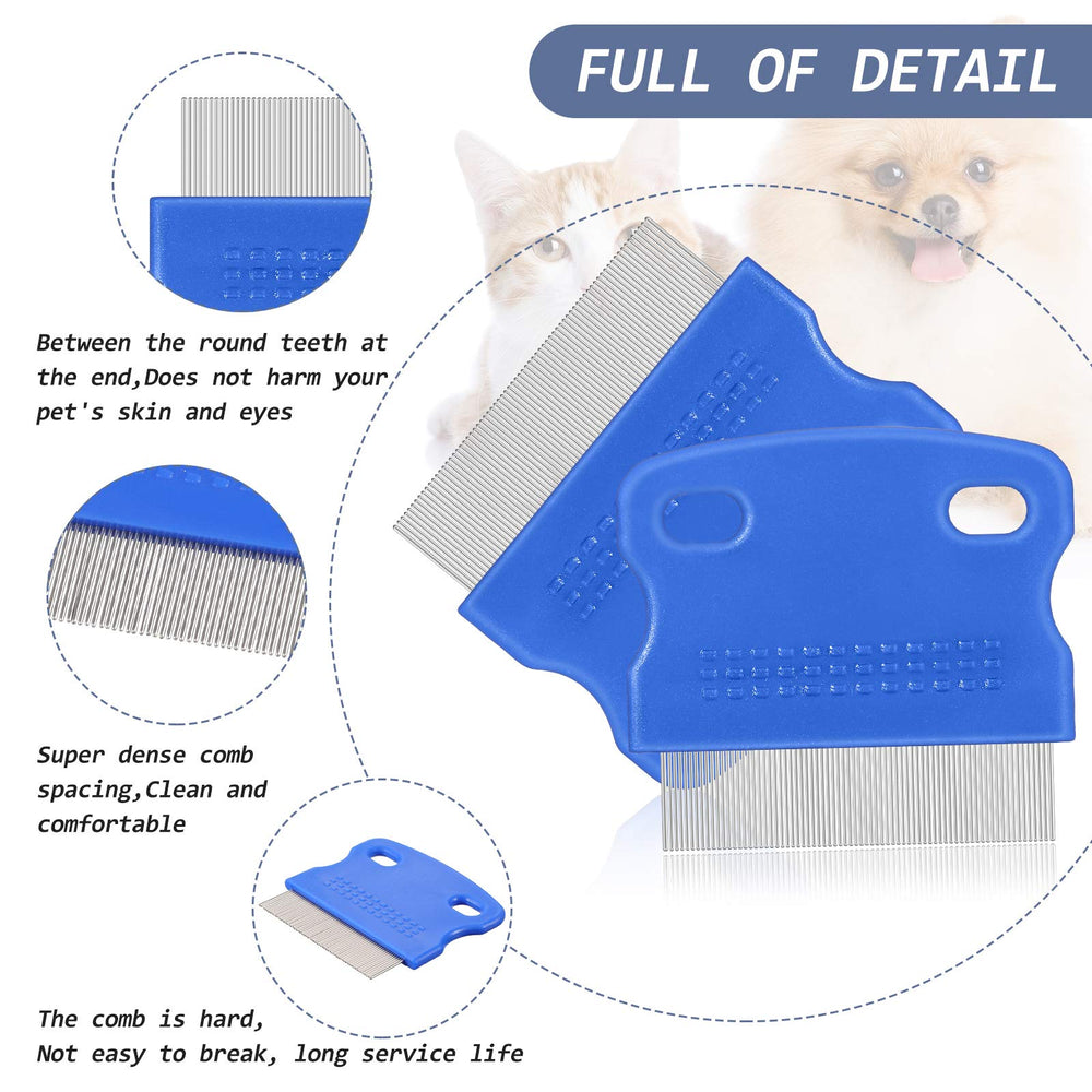 Patelai tear stain remover comb blue showcases durable stainless steel teeth in a comfortable grip