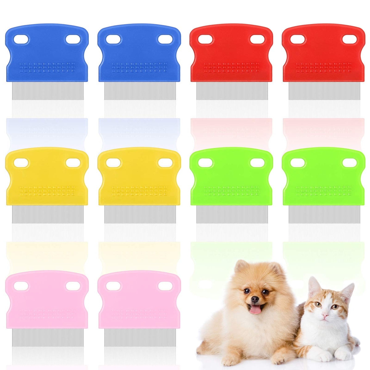 Patelai tear stain remover comb red with rounded teeth for gentle grooming on small dogs and cats