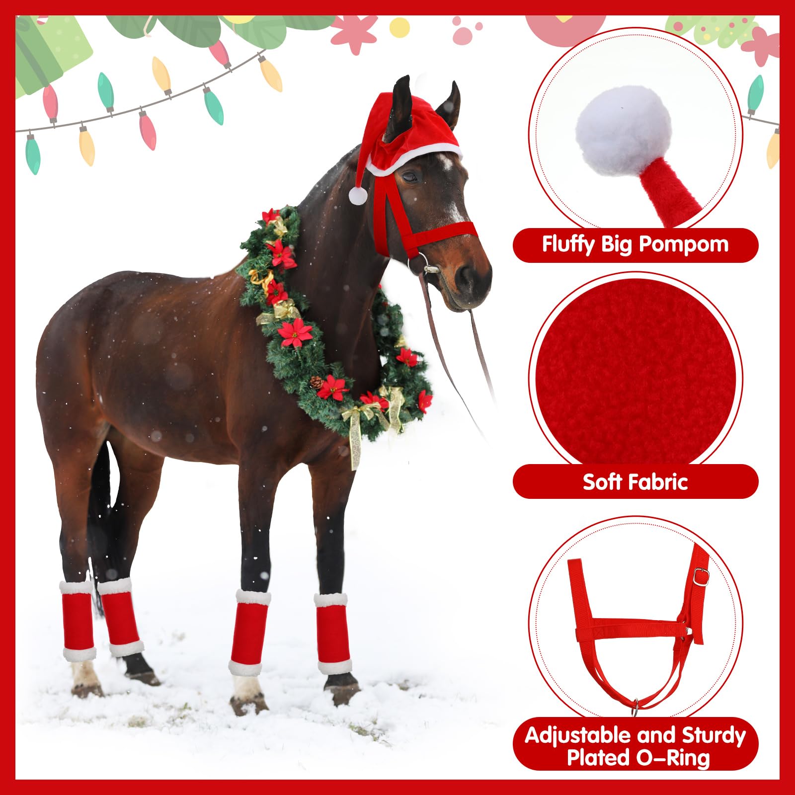 Paterr adjustable nylon halter ensures secure, comfortable fit for most horses