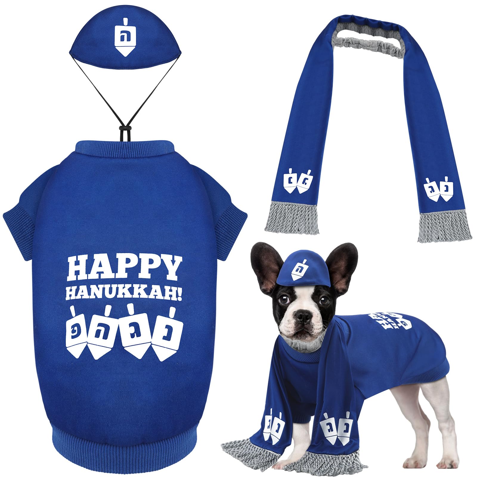 Paterr Hanukkah dog hoodie with festive warmth for holiday photos