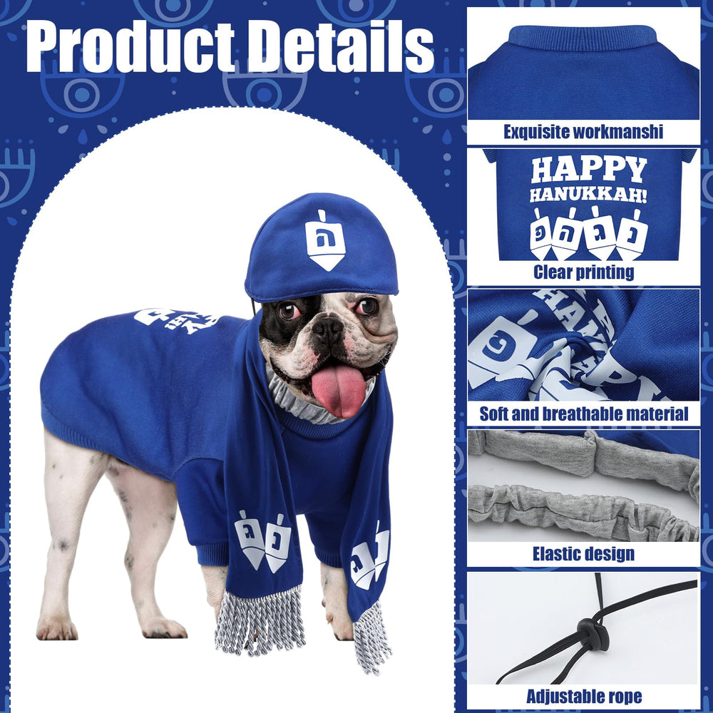 Paterr Hanukkah dog yarmulke with adjustable fit