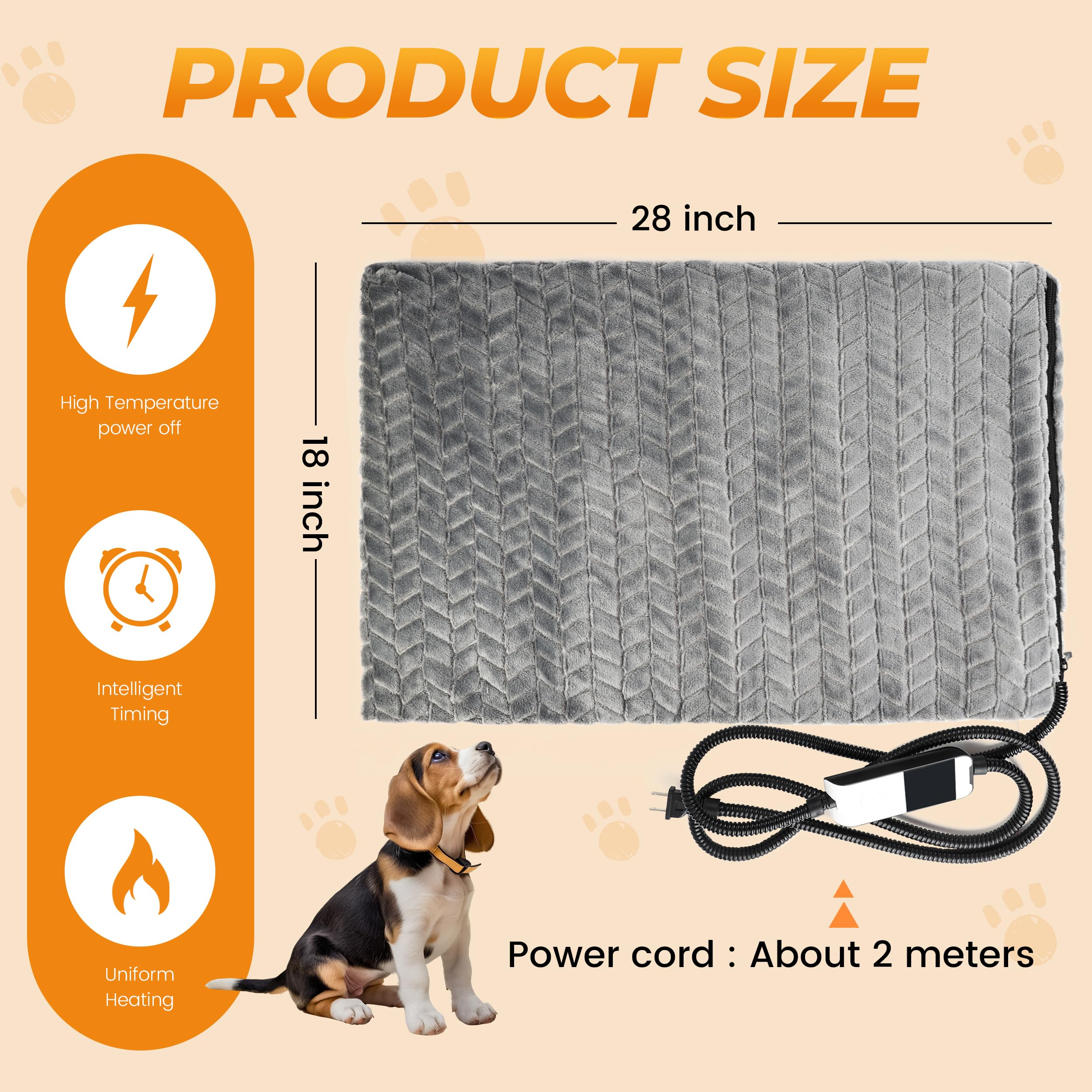PatiencET heated pet bed flannel-plush offers soft, comforting texture for rest.