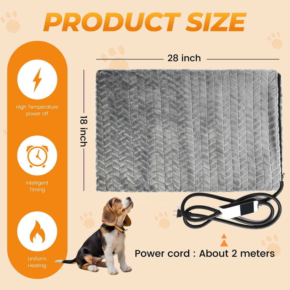 PatiencET heated pet bed flannel-plush offers soft, comforting texture for rest.