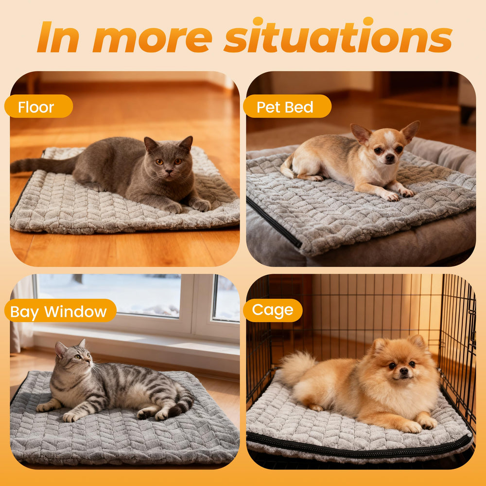 PatiencET pet using pad on sofa illustrates cozy warmth during rest.