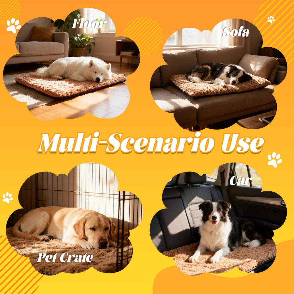 PatiencET self-warming bed khaki cushion adds cozy home decor.