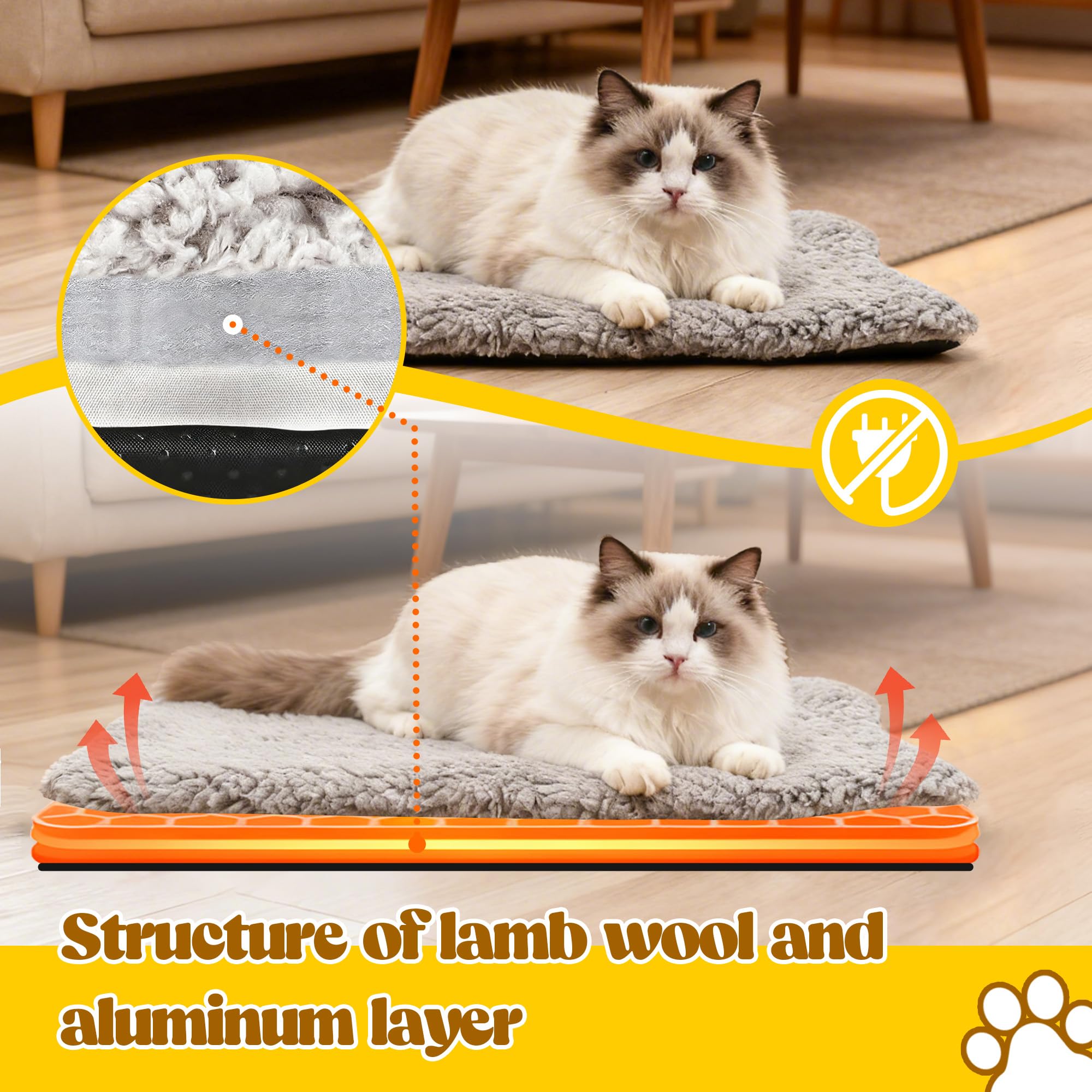 PatiencET self-warming cat bed in crate placement for travel use