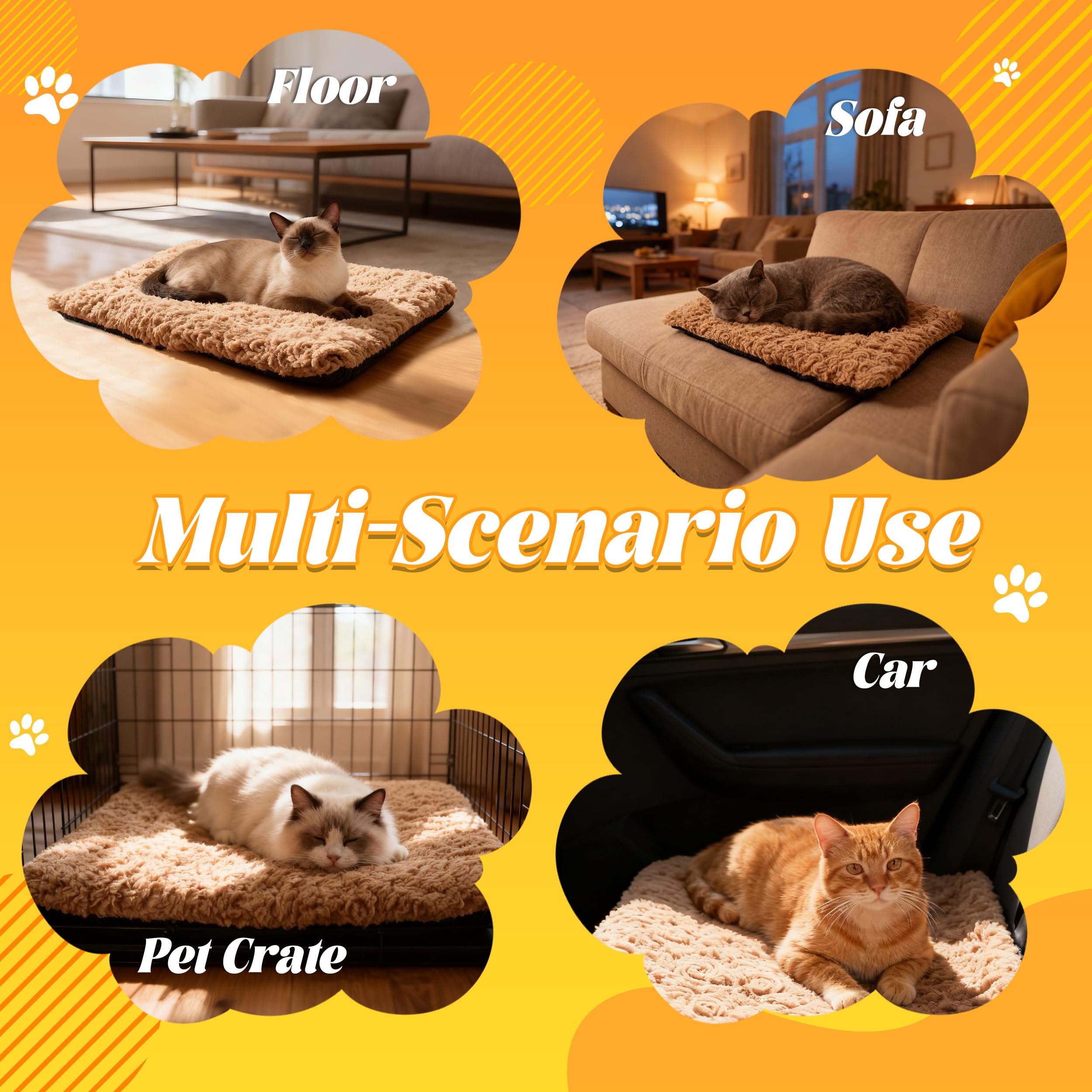 PatiencET self-warming cat bed in crate demonstrates versatile placement for travel or crate time.