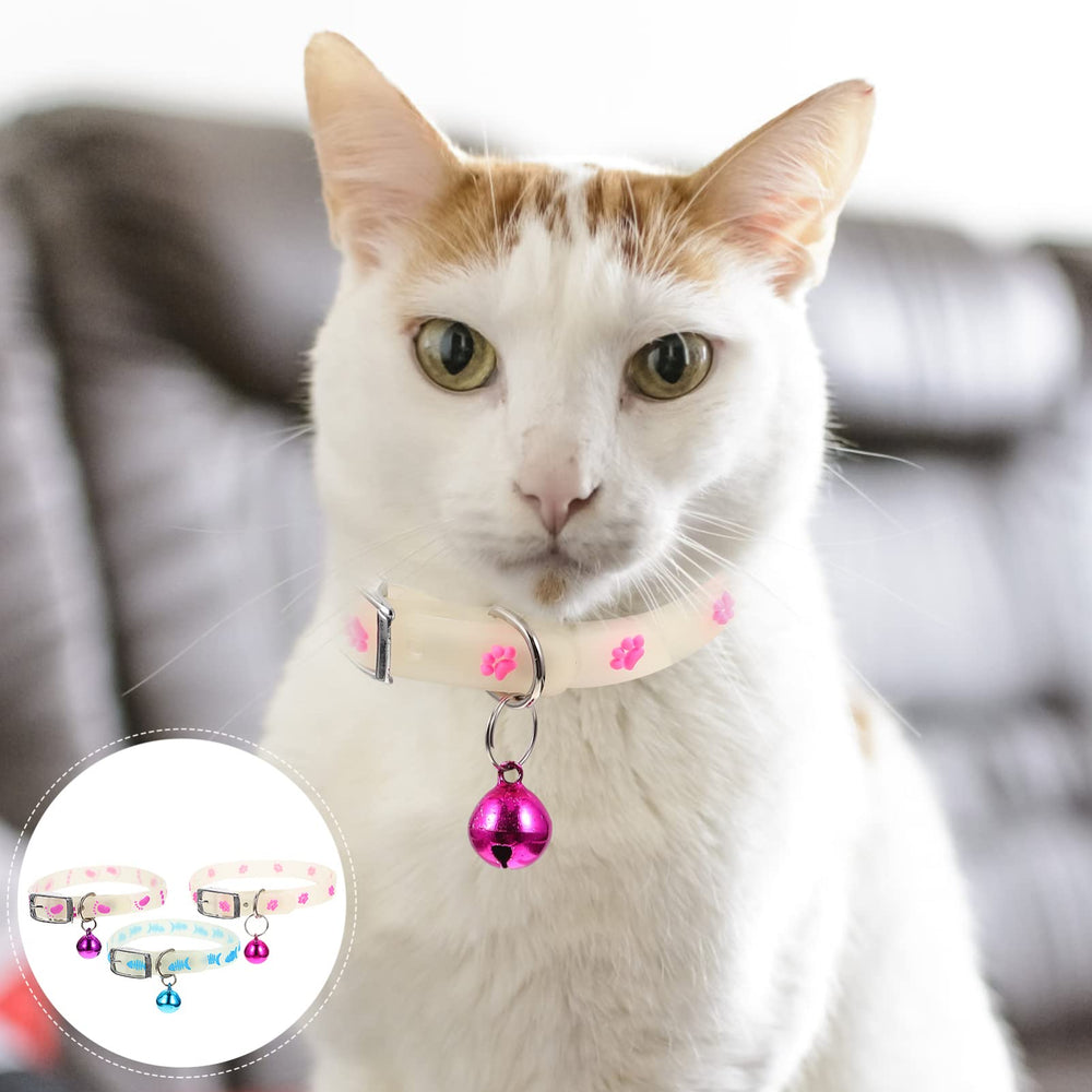 PATKAW cat collar glow-in-dark design for kittens and night visibility