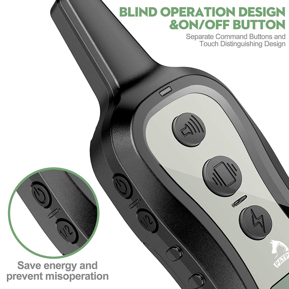 PATPET beep, vibration, and shock modes demonstrated for versatile cues.