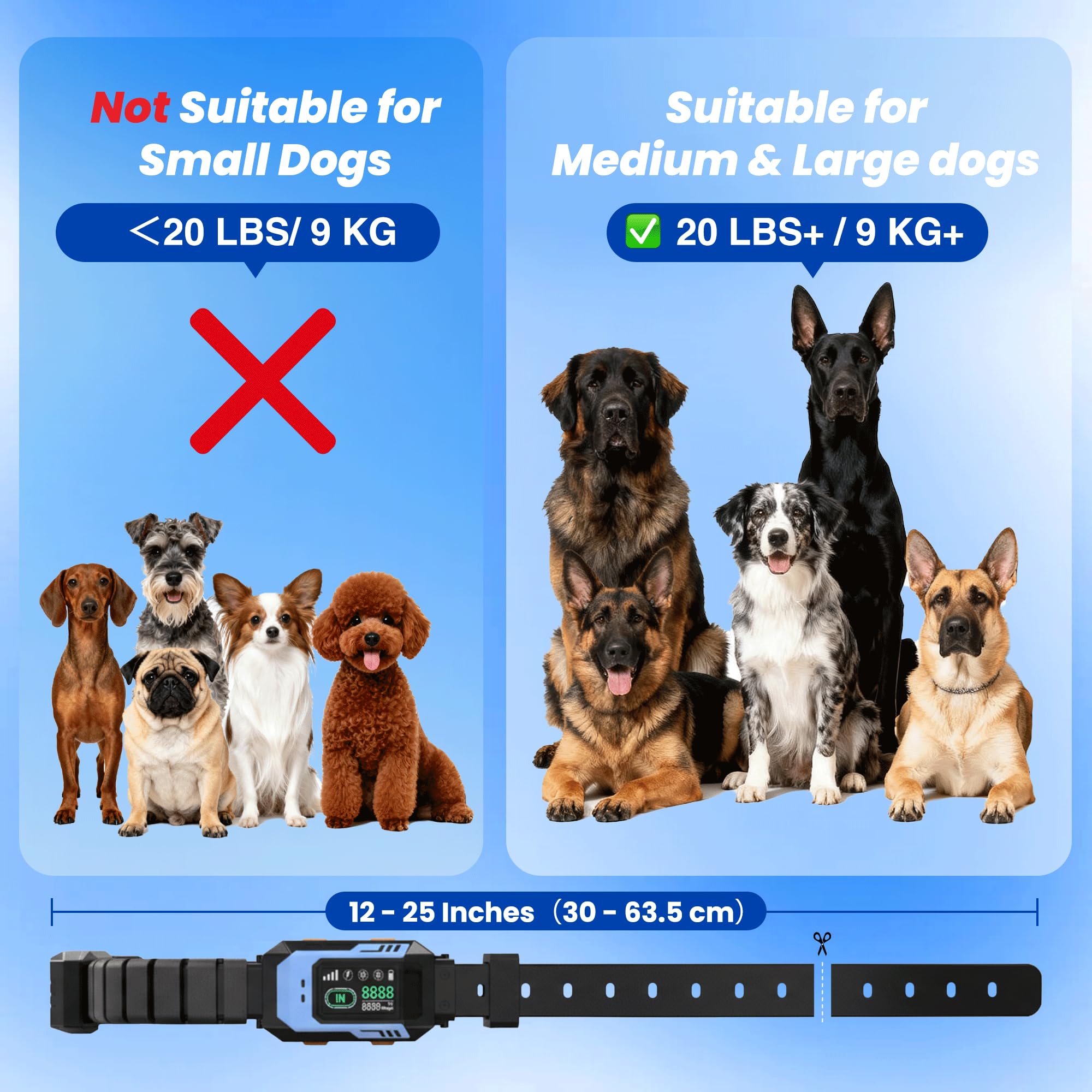 PATPET adjustable strap fits medium to large dogs for comfortable, secure wear