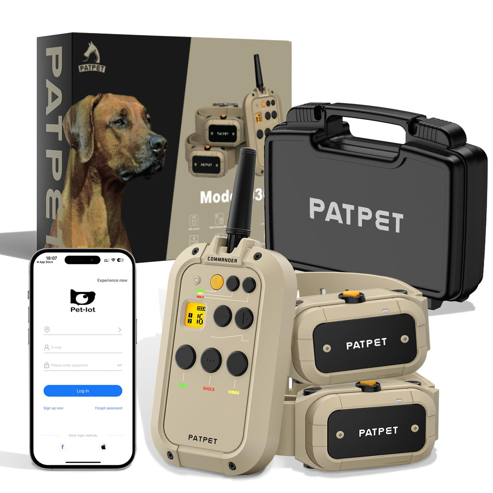 PATPET dog training collar remote view for versatile training sessions.