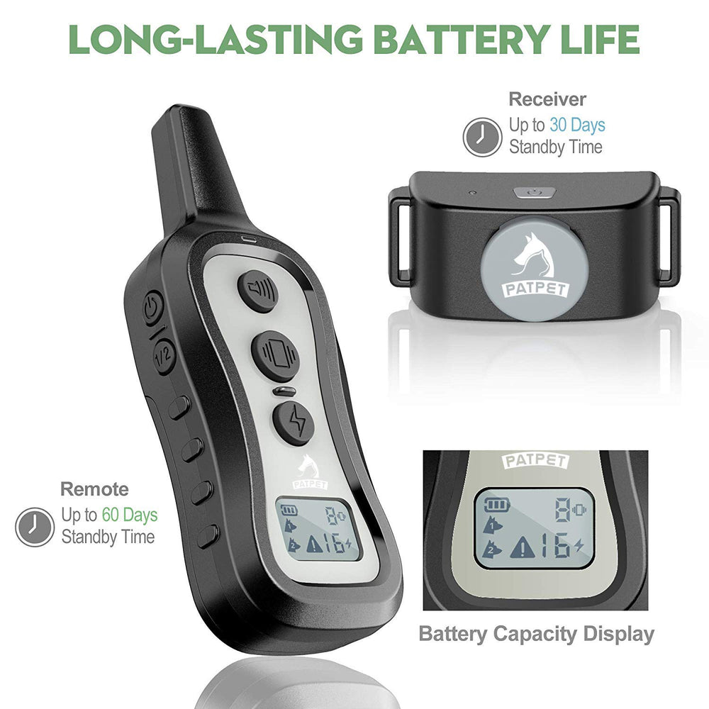PATPET IP67 rainproof collar ready for outdoor use.
