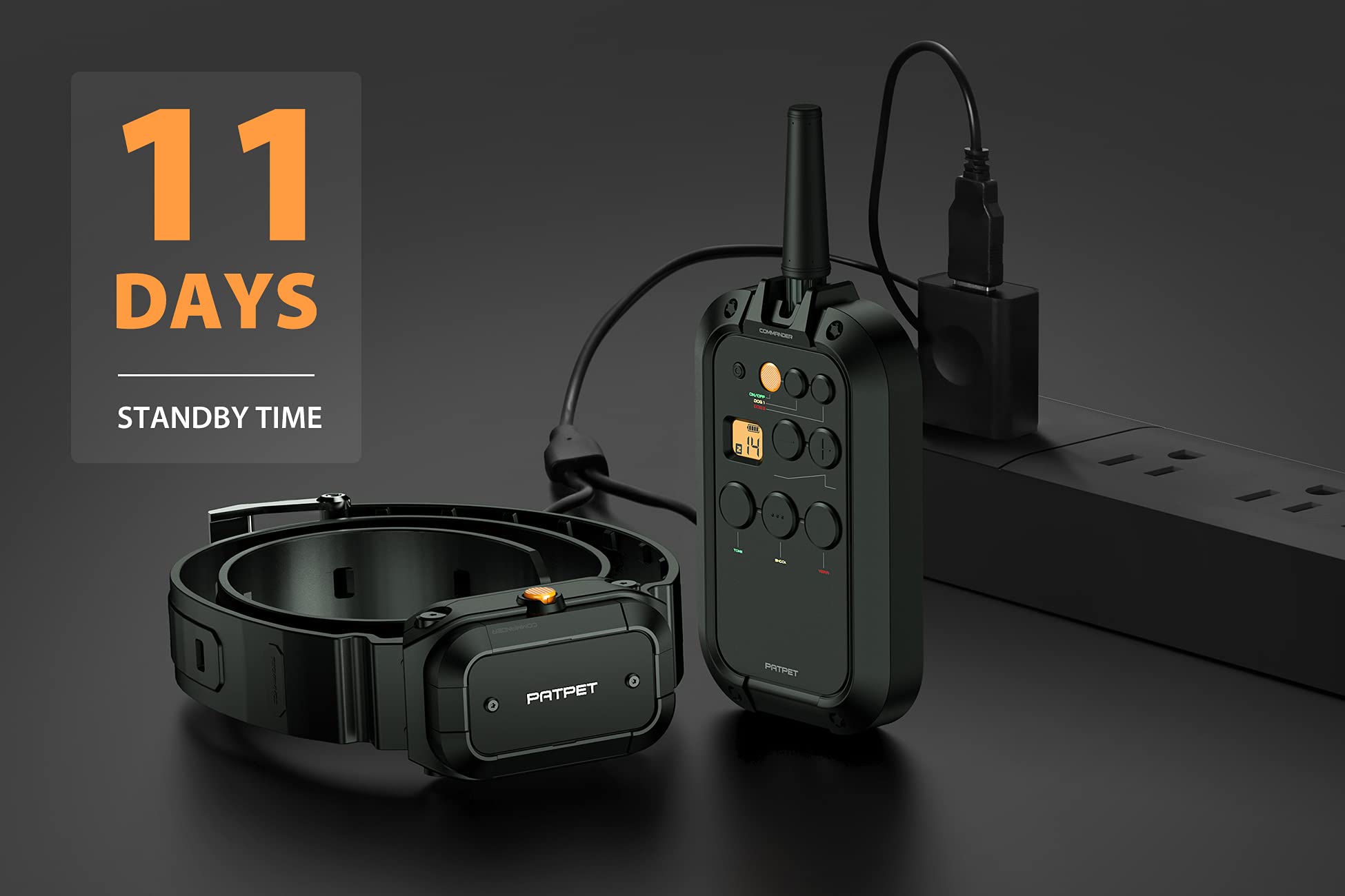 PATPET-remote-battery-indicator shows long-lasting power with quick-charge for quick sessions.