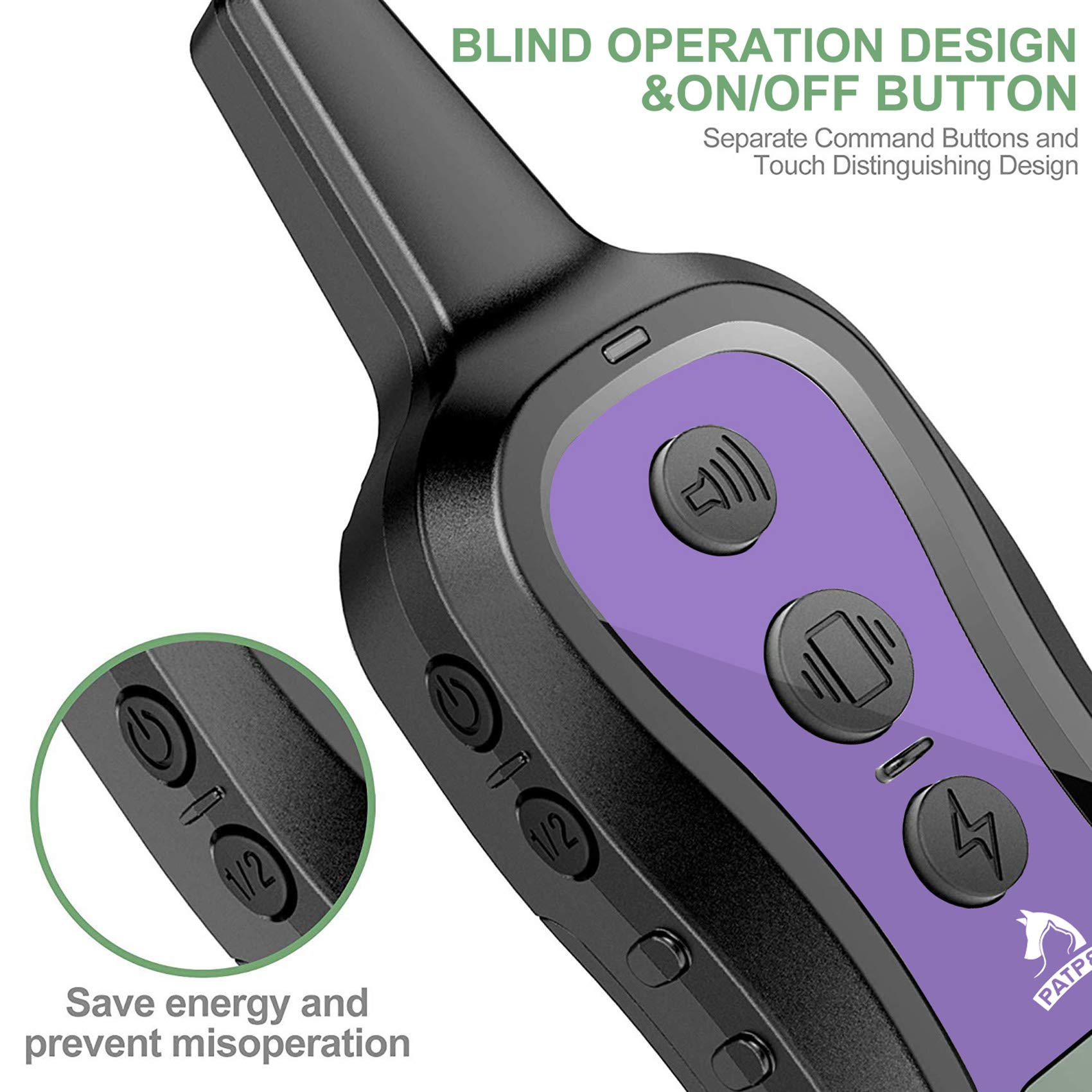 PATPET remote with clear display facilitates easy control during training sessions.
