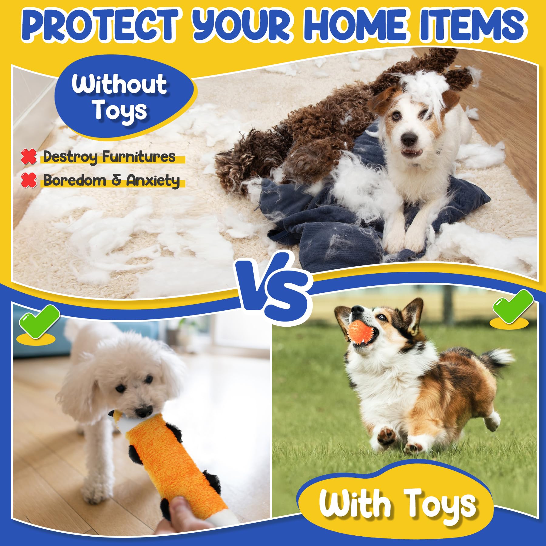 PatsFran plush squeaky toy cute design for solo play and cuddling