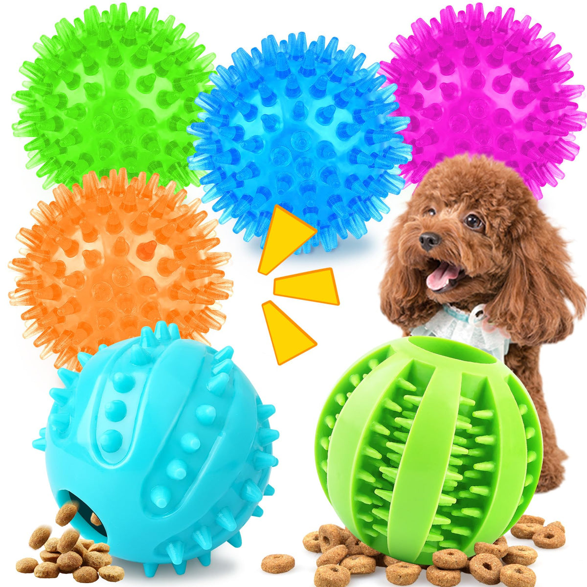 PatsFran Puppy Toys teething squeaky ball enhances playtime with engaging sound and dental-friendly texture.