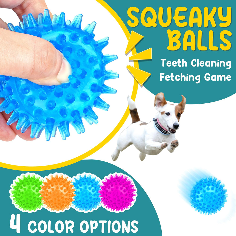 PatsFran teething ball with bumpy texture helps clean teeth during chew sessions.