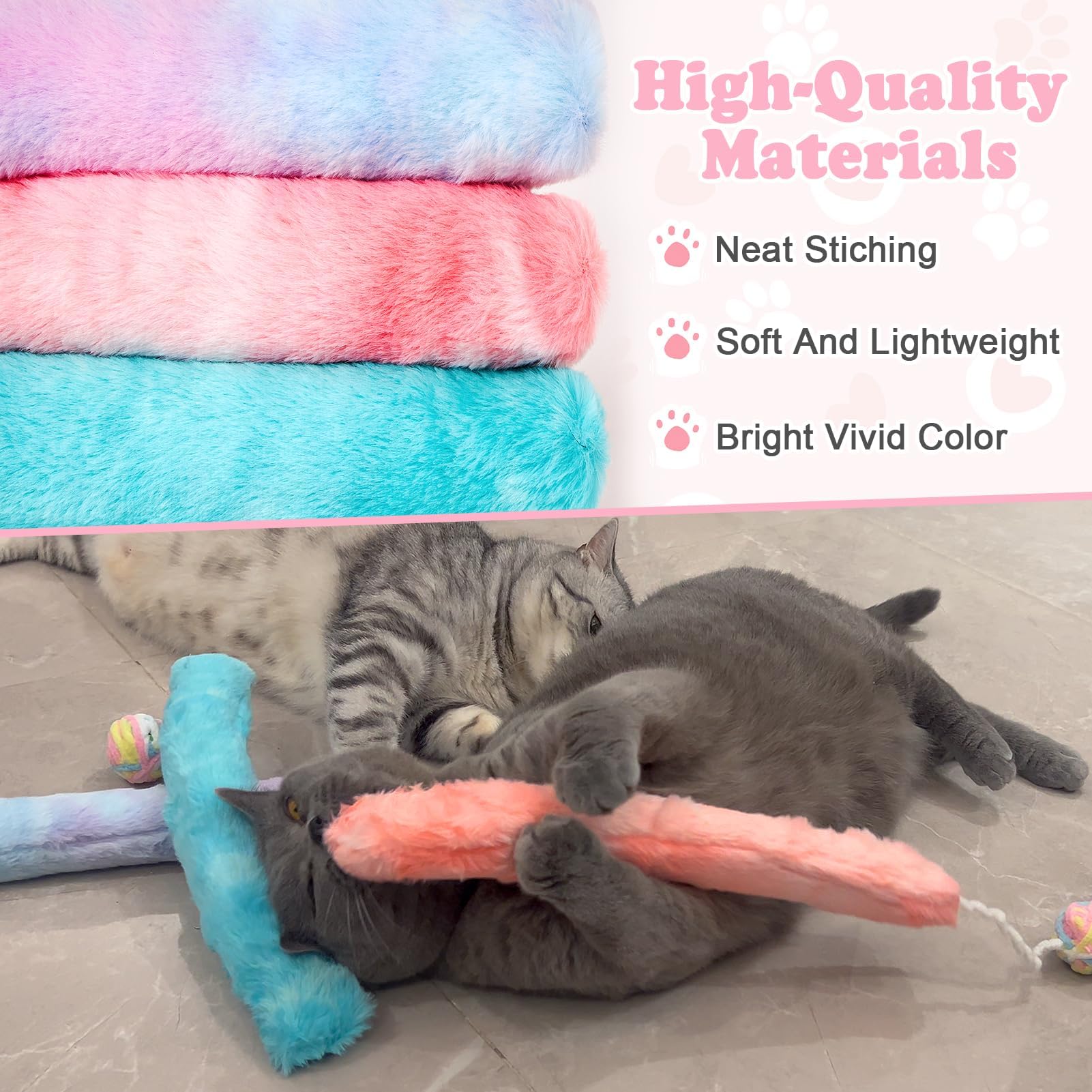 PATTEPOINT Cat Kicker Toy organic mint filling—catnip aroma sparks curiosity and playful sniffing.