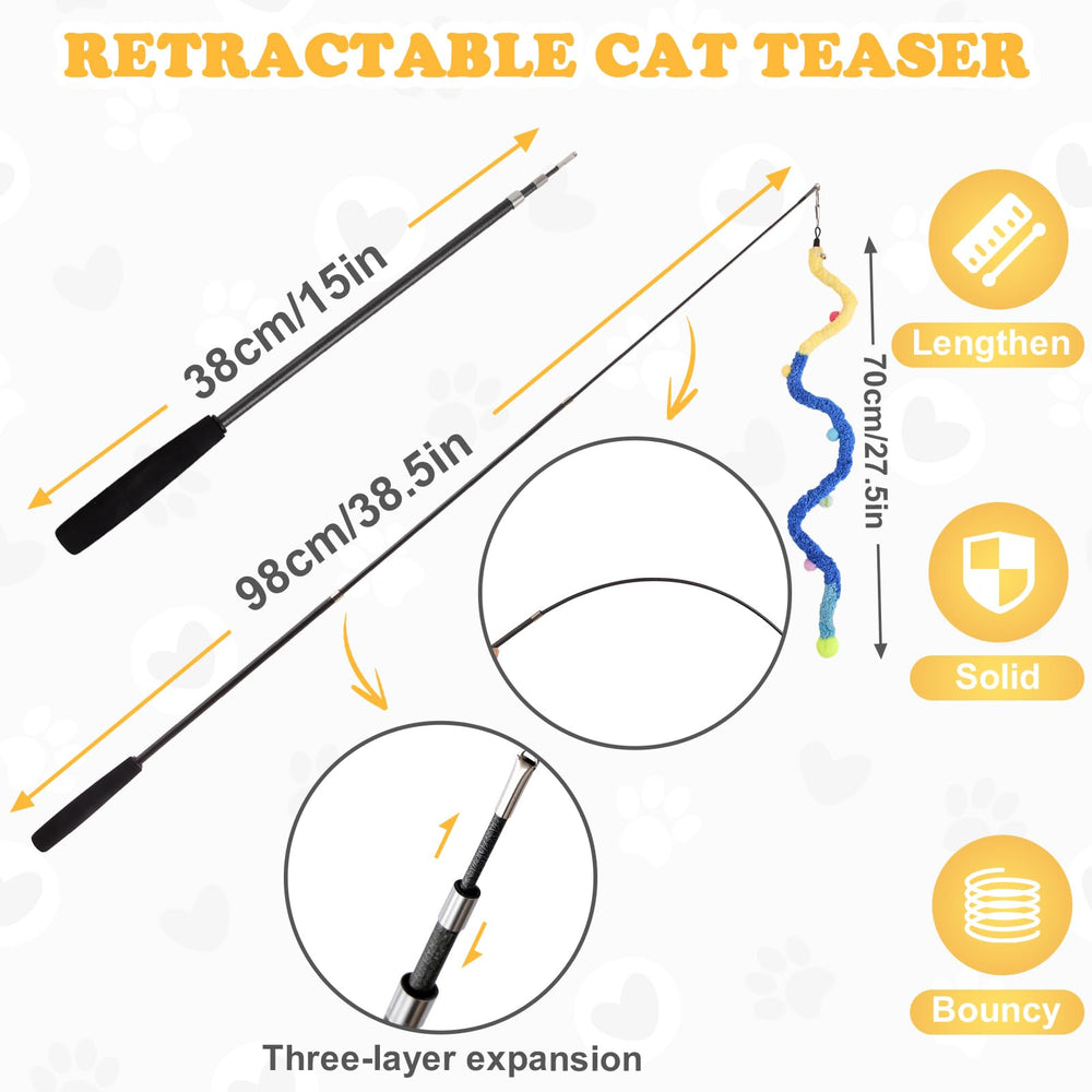 PATTEPOINT cat wand toy 8pieces-kit for a complete interactive setup.