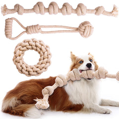 PATTEPOINT dog rope toy knot-style for aggressive chewers promotes interactive play and durable grip