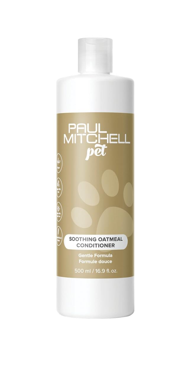 Paul Mitchell Pet soothing oatmeal conditioner bottle pour highlights gentle cleansing for sensitive skin