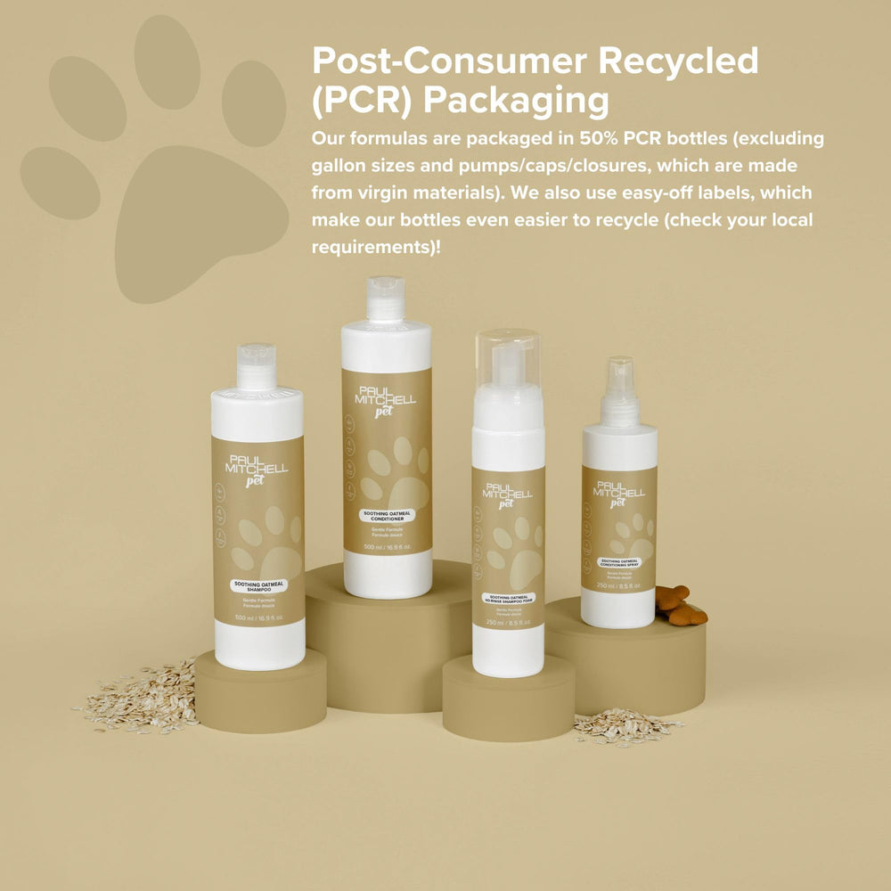 Paul Mitchell Pet soothing oatmeal conditioner vegan and gluten-free label emphasizes cruelty-free care