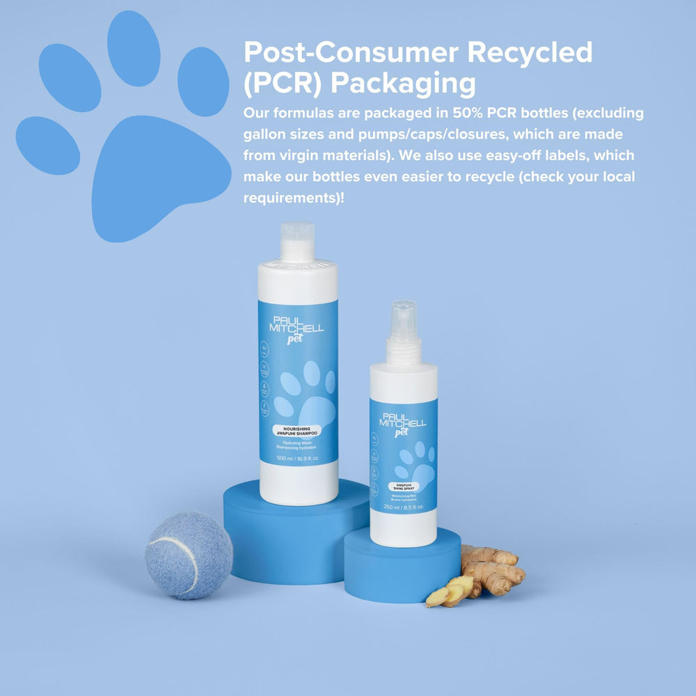 Paul Mitchell Pet vegan cruelty-free icons panel emphasizes ethical pet care