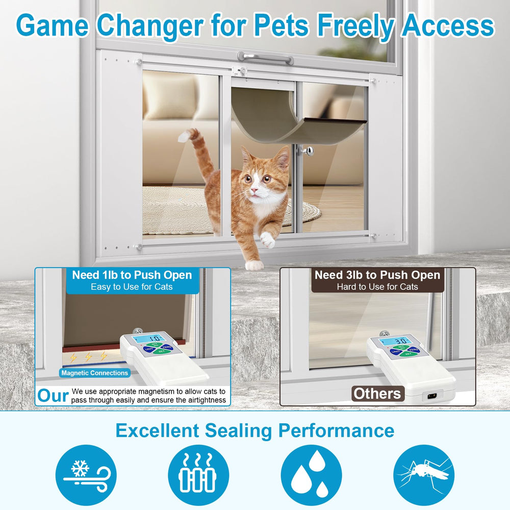 Paulmele cat window door adjustable width fits sliding windows securely