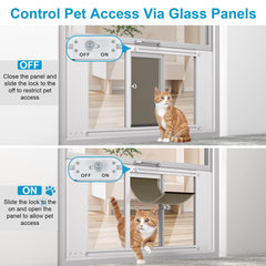 Paulmele cat window door magnetic-close flap blocks drafts after use