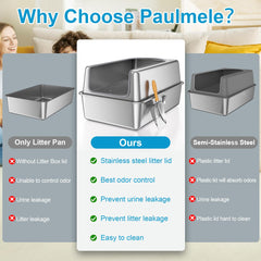 Paulmele stainless steel lid highlights durable easy-clean design that resists odors