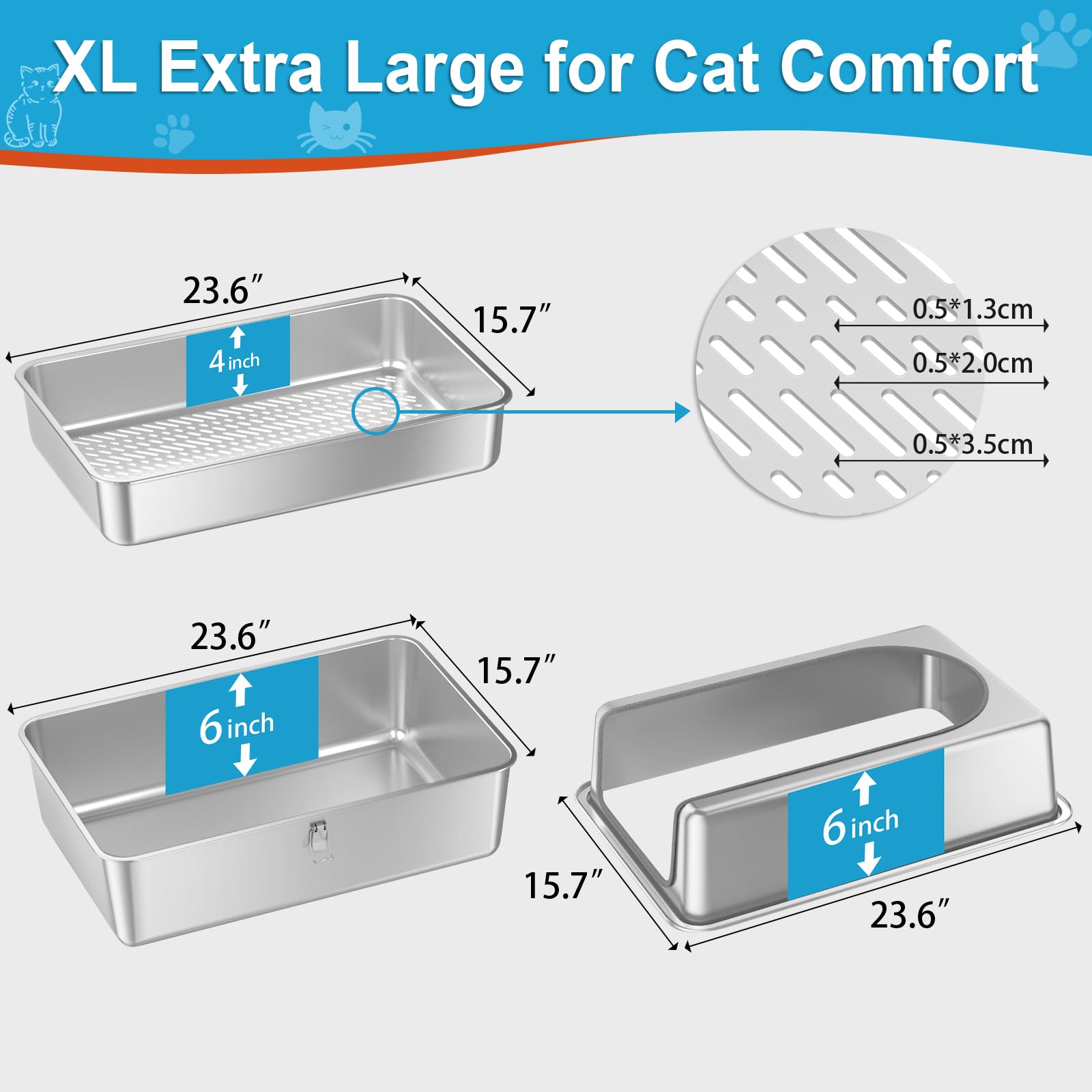 Paulmele XL includes liners and scoop for convenient maintenance