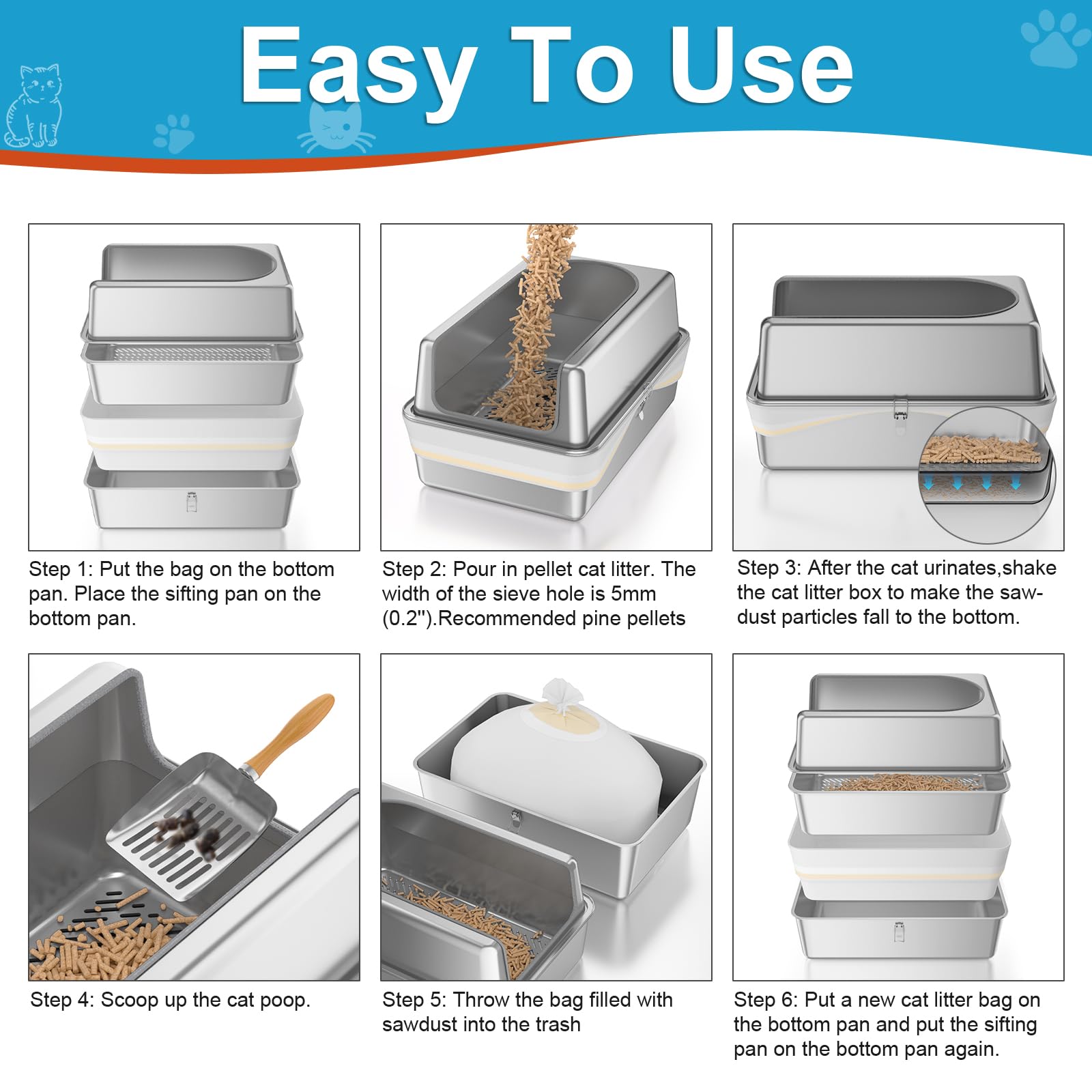 Paulmele XL shows XL size dimensions for large cats and easy access