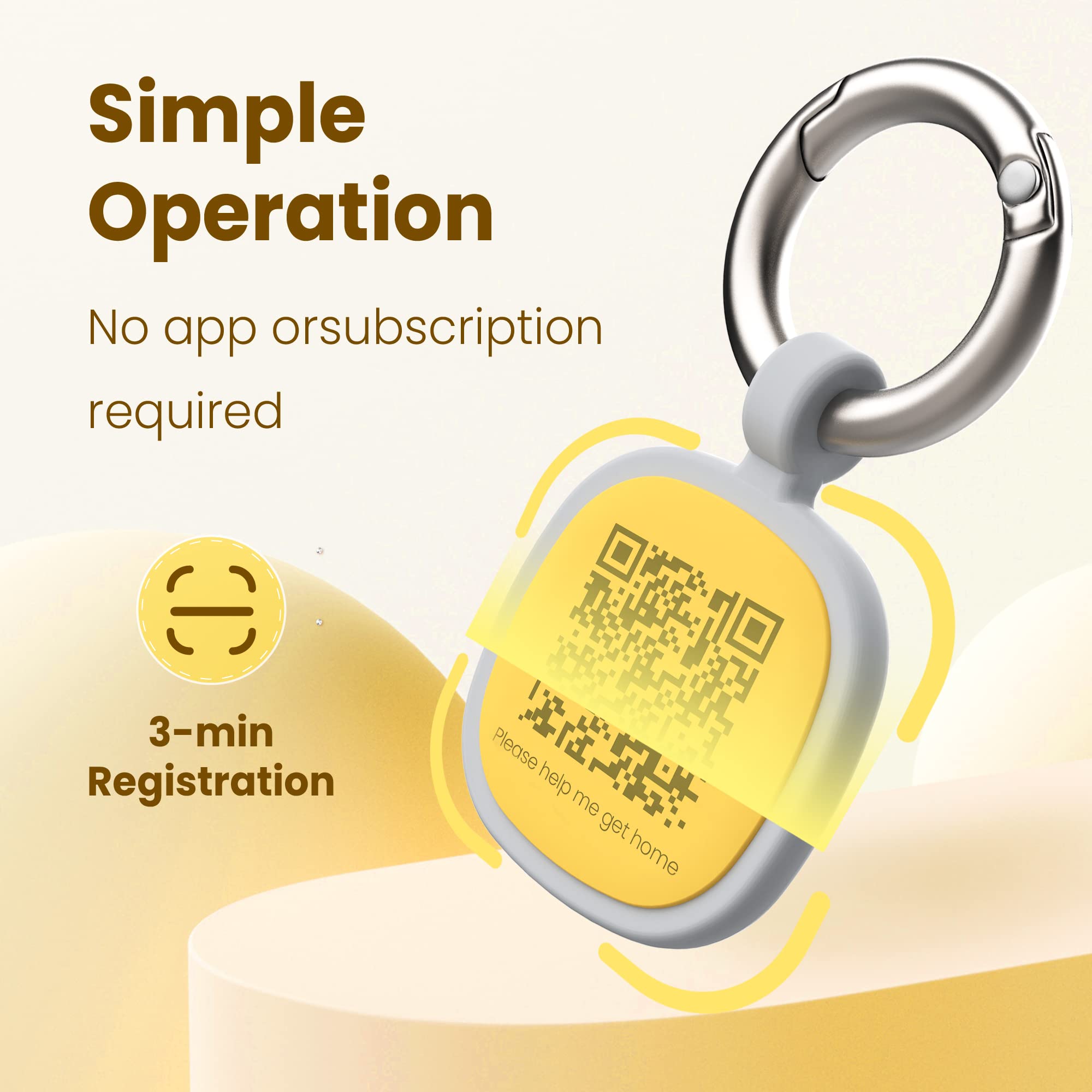 Pawaii easy 3-minute registration shown on a close-up tag for quick setup.