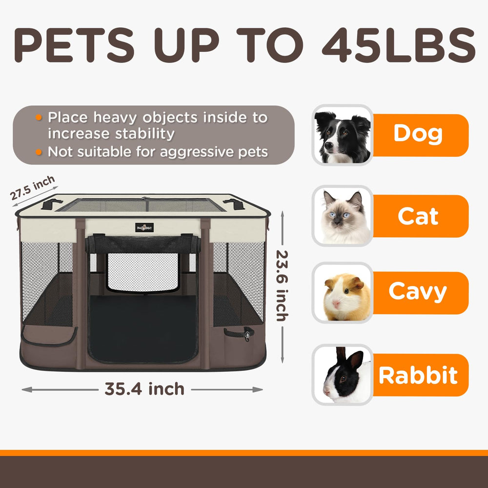 PAW BALLET Foldable Pet Playpen reinforced joints for sturdy setup