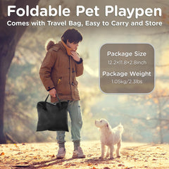 PAW BALLET Foldable Playpen retractable top shade for sun protection