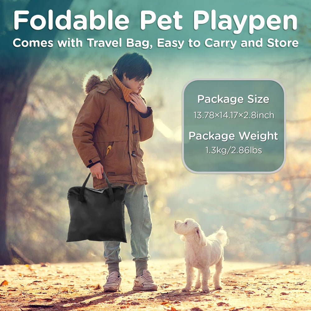 PAW BALLET playpen features two roll-up doors for easy access.