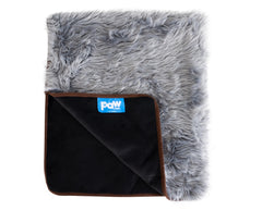 PAW BRANDS PupProtector blanket on a sofa showing furniture protection and calming comfort.