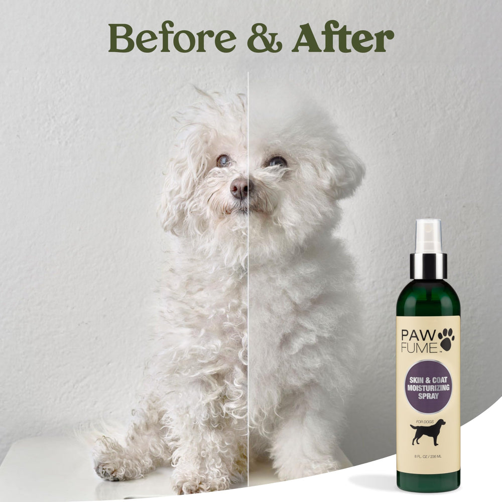 Paw Fume calming-chamomile-oats-infusion provides soothing coat care.