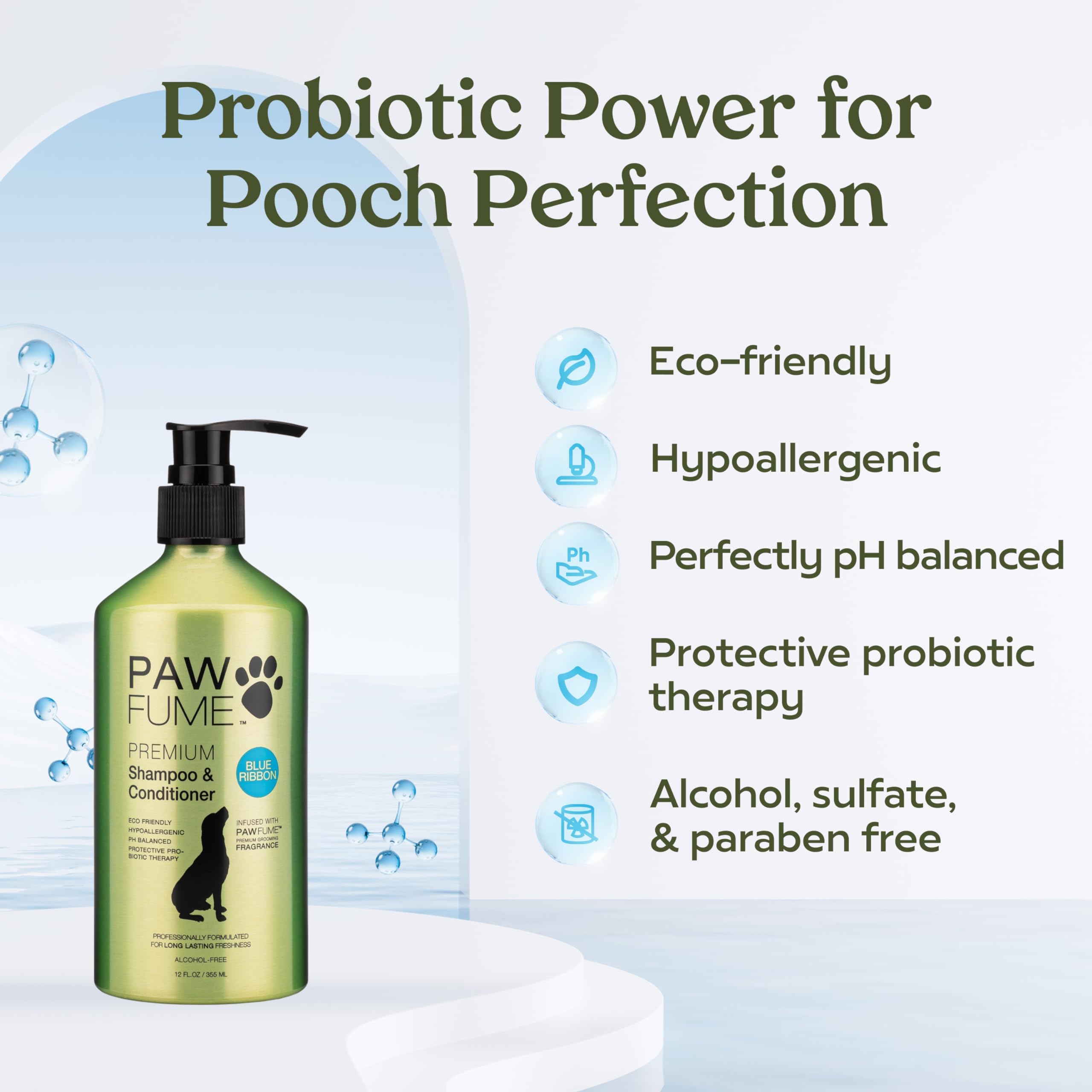 Paw Fume champú para perros: espuma cremosa cubre el pelaje para limpieza suave