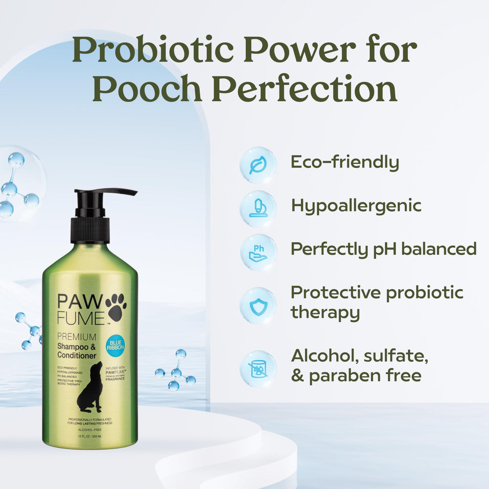 Paw Fume champú para perros: espuma cremosa cubre el pelaje para limpieza suave
