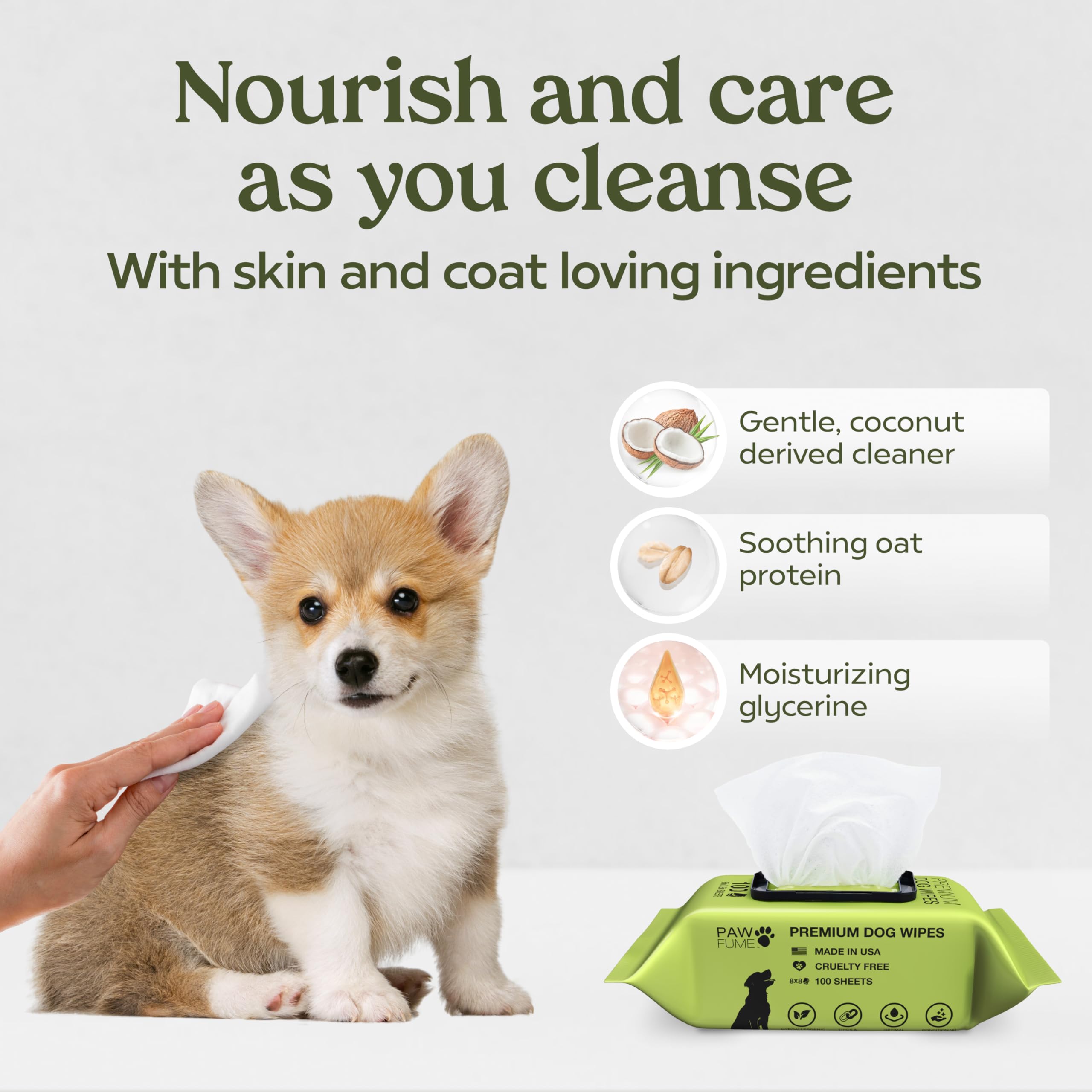 Paw Fume face and paw clean wipe removes dirt without lint