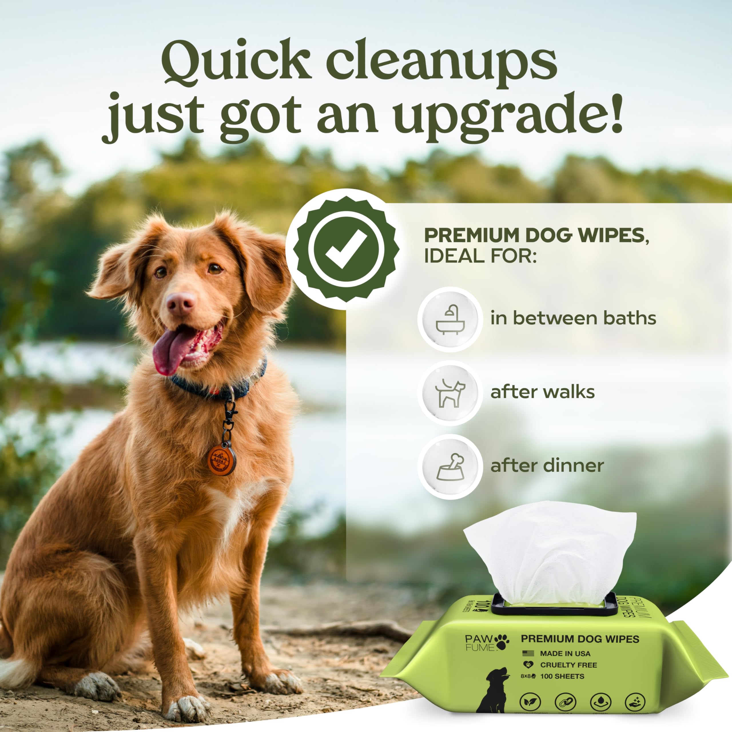 Paw Fume hypoallergenic skin wipes designed for sensitive dogs
