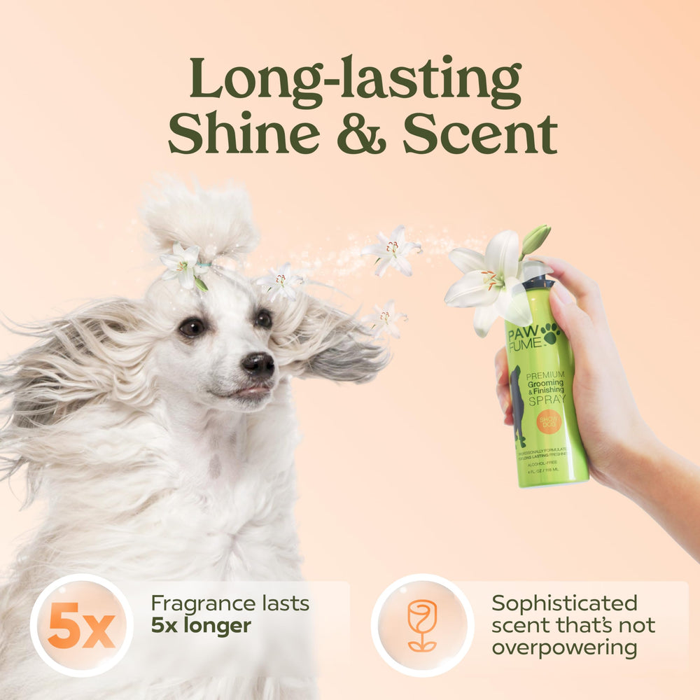 Paw Fume PAWFUME fine-mist nozzle provides even coverage on coats.