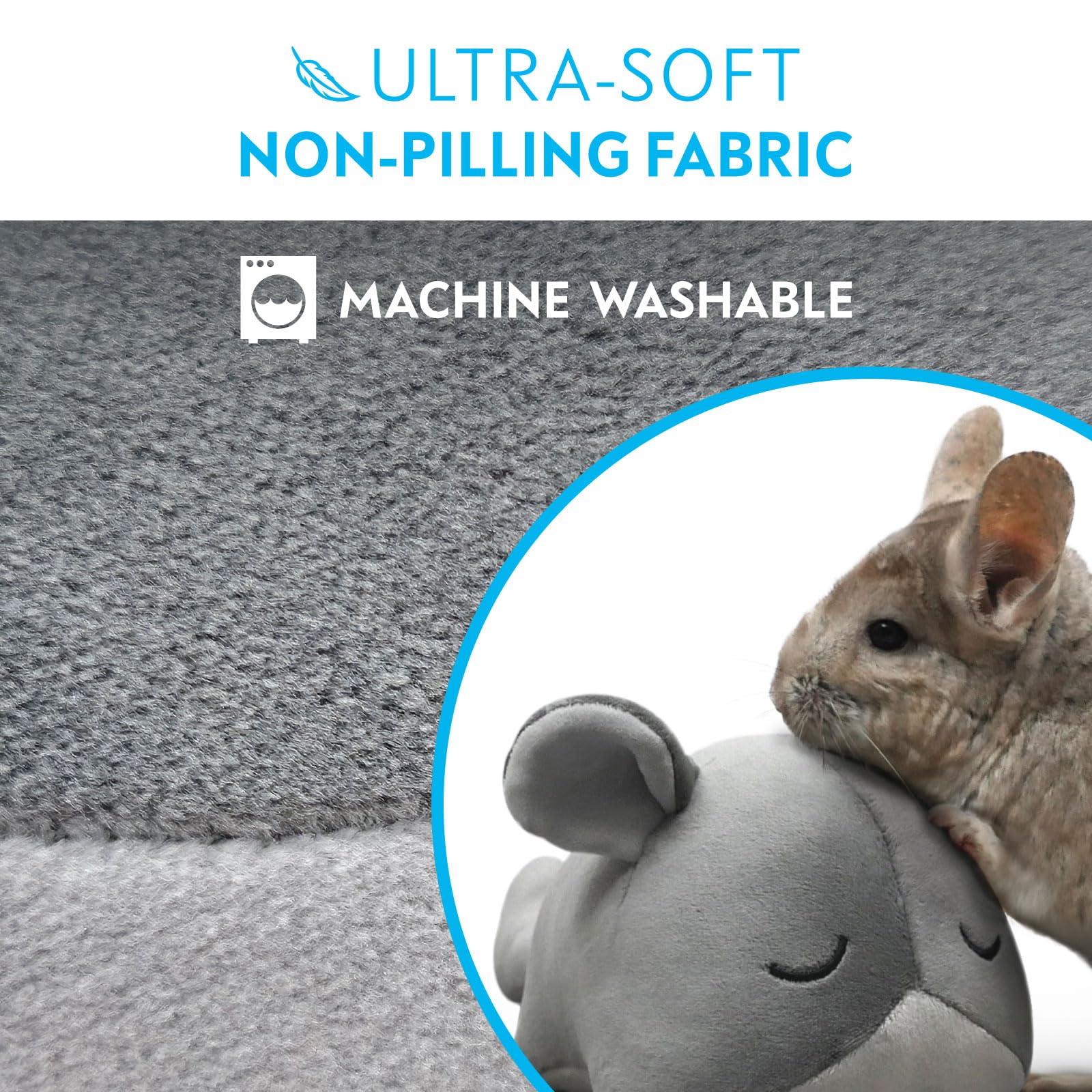 Paw Inspired Chinchilla Cuddler gray soft texture offers durable enrichment