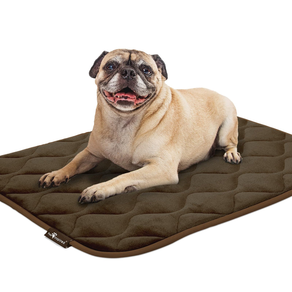Paw Inspired crate mat 29x18-inch size demonstrates crate versatility.