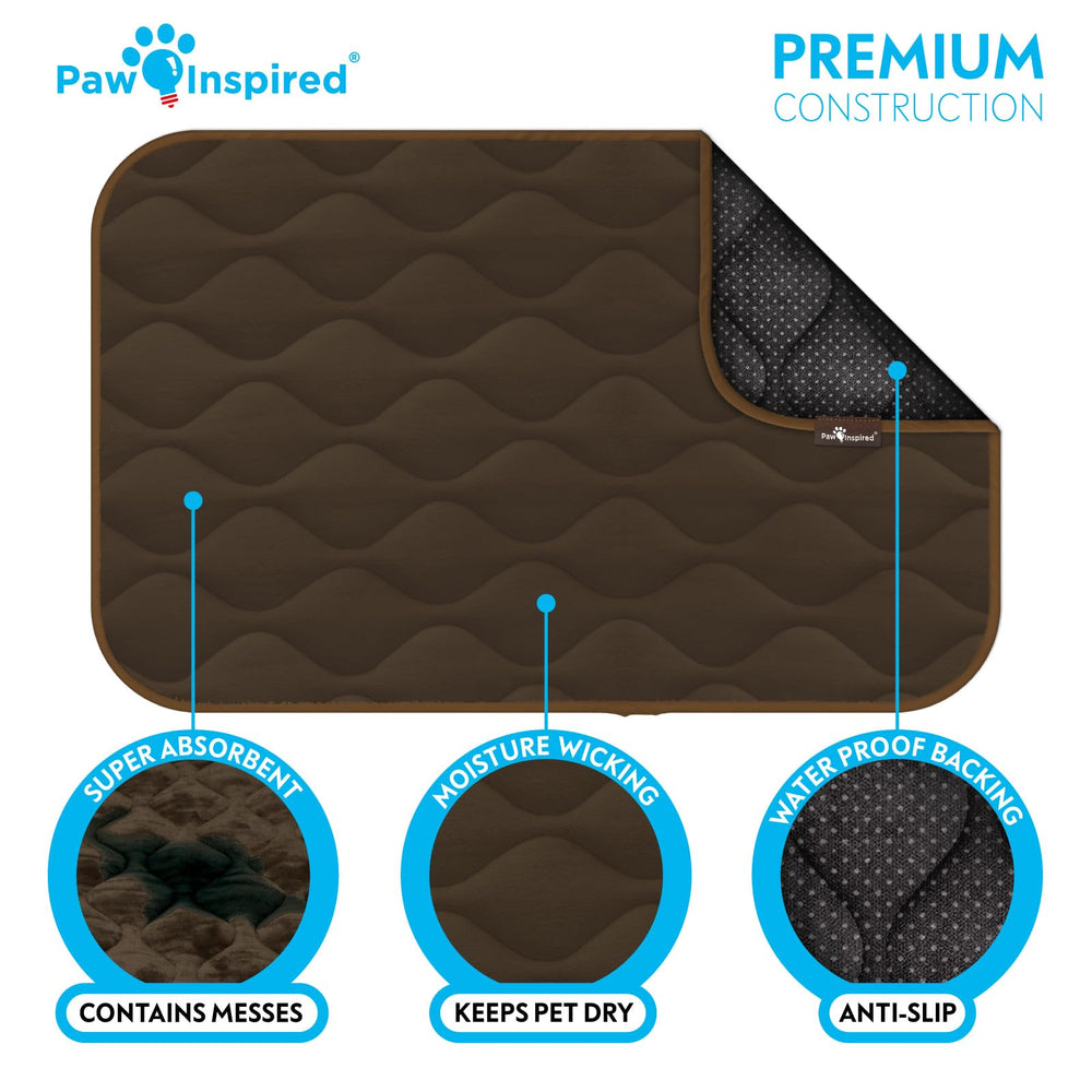 Paw Inspired crate mat fits standard 30-inch kennels snugly.