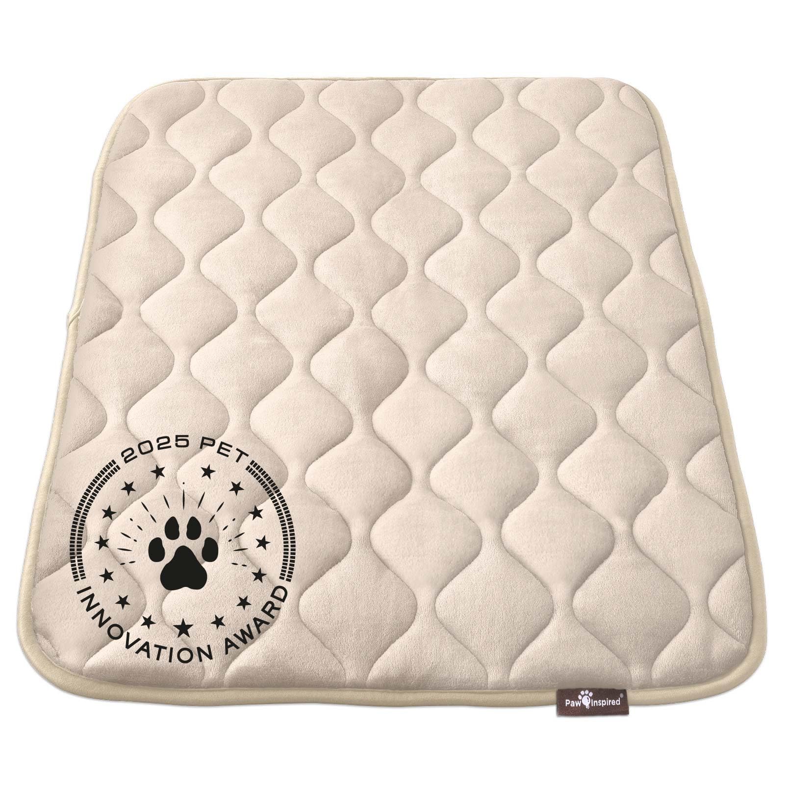 Paw Inspired crate mat front view with plush comfort for crate lounging.